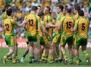 21 July 2013; Donegal players during the warm up. Ulster GAA Football Senior Championship Final, Donegal v Monaghan, St Tiernach's Park, Clones, Co. Monaghan. Picture credit: Brian Lawless / SPORTSFILE