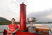 23 July 2013; Mayo footballer Cillian O'Connor is photographed on the Grainne Rose boat on Dunlewy Lake at the official launch of the 2013 GAA Football Championship All-Ireland Series. Dunlewy, Co. Donegal. Picture credit: Ray McManus / SPORTSFILE