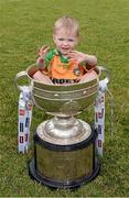 23 July 2013; Ronan McAteer, age 3, from Glenswilly, in the Sam Maguire Cup at the official launch of the 2013 GAA Football Championship All-Ireland Series. Glenswilly GAA Club, Glenswilly, Co. Donegal. Picture credit: Ray McManus / SPORTSFILE