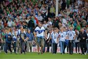 23 July 2013; A general view of the large crowd crossing the pitch to the stand before the game. Electric Ireland Munster GAA Hurling Minor Championship Final Replay, Limerick v Waterford, Semple Stadium, Thurles, Co. Tipperary. Picture credit: Barry Cregg / SPORTSFILE
