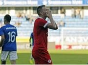 23 July 2013; A dejected David Cawley, Sligo Rovers, after the game. UEFA Champions League Second Qualifying Round, Second Leg, Molde FK v Sligo Rovers, Molde Stadion, Molde, Norway. Picture credit: Richard Brevik / SPORTSFILE