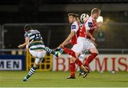 23 July 2013; Billy Dennehy, Shamrock Rovers, shoots to score his side's second goal. EA Sports Quarter-Final, Shamrock Rovers v St. Patrick's Athletic, Tallaght Stadium, Tallaght, Dublin. Picture credit: David Maher / SPORTSFILE