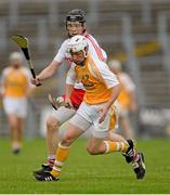 24 July 2013; Tiernan Coyle, Antrim, in action against Dominic Mullan, Derry. Bord Gáis Energy Ulster GAA Hurling Under 21 Championship Final, Antrim v Derry, Casement Park, Belfast, Co. Antrim. Picture credit: Oliver McVeigh / SPORTSFILE