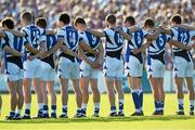 20 July 2013; Laois players stand together during the playing of the National Anthem. GAA Football All-Ireland Senior Championship Round 3, Wexford v Laois, Wexford Park, Wexford Picture credit: David Maher / SPORTSFILE