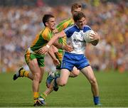21 July 2013; Dessie Mone, Monaghan, in action against Paddy McGrath, Donegal. Ulster GAA Football Senior Championship Final, Donegal v Monaghan, St Tiernach's Park, Clones, Co. Monaghan. Picture credit: Oliver McVeigh / SPORTSFILE