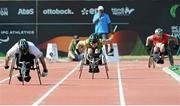 25 July 2013; Team Ireland’s John McCarthy, from Dunmanway, Co. Cork, competing in the Men’s 200m – T51 final, where he finished 6th with a personal best time of 43.62. 2013 IPC Athletics World Championships, Stadium Parilly, Lyon, France. Picture credit: John Paul Thomas / SPORTSFILE