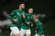 12 October 2021; Enda Stevens of Republic of Ireland before the international friendly match between Republic of Ireland and Qatar at Aviva Stadium in Dublin. Photo by Stephen McCarthy/Sportsfile