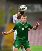 13 October 2021; Mark O'Mahony of Republic of Ireland in action against Milosz Kurzydlowski of Poland during the UEFA U17 Championship Qualifying Round Group 5 match between Republic of Ireland and Poland at Turner's Cross in Cork. Photo by Eóin Noonan/Sportsfile