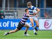 13 October 2021; Charlie Molony of Blackrock College is tackled by Simon Horgan of Terenure College during the Bank of Ireland Leinster Schools Junior Cup semi-final match between Blackrock College and Terenure College at Energia Park in Dublin. Photo by Piaras Ó Mídheach/Sportsfile