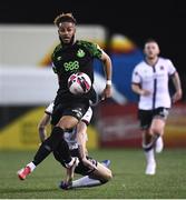 8 October 2021; Cameron Dummigan of Dundalk and Barry Cotter of Shamrock Rovers during the SSE Airtricity League Premier Division match between Dundalk and Shamrock Rovers at Oriel Park in Dundalk, Louth. Photo by Ben McShane/Sportsfile