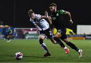 8 October 2021; Barry Cotter of Shamrock Rovers and Daniel Cleary of Dundalk during the SSE Airtricity League Premier Division match between Dundalk and Shamrock Rovers at Oriel Park in Dundalk, Louth. Photo by Ben McShane/Sportsfile