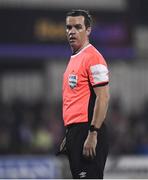 8 October 2021; Referee Robert Harvey during the SSE Airtricity League Premier Division match between Dundalk and Shamrock Rovers at Oriel Park in Dundalk, Louth. Photo by Ben McShane/Sportsfile