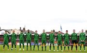 13 October 2021; Republic of Ireland players before the UEFA U17 Championship Qualifying Round Group 5 match between Republic of Ireland and Poland at Turner's Cross in Cork. Photo by Eóin Noonan/Sportsfile