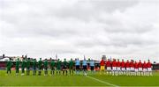 13 October 2021; Republic of Ireland players before the UEFA U17 Championship Qualifying Round Group 5 match between Republic of Ireland and Poland at Turner's Cross in Cork. Photo by Eóin Noonan/Sportsfile
