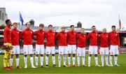 13 October 2021; Poland players before the UEFA U17 Championship Qualifying Round Group 5 match between Republic of Ireland and Poland at Turner's Cross in Cork. Photo by Eóin Noonan/Sportsfile