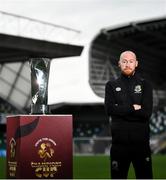 14 October 2021; Chris Shields of Linfield during the Unite the Union Champions Cup Launch at The National Football Stadium in Windsor Park, Belfast. Photo by David Fitzgerald/Sportsfile