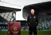 14 October 2021; Chris Shields of Linfield during the Unite the Union Champions Cup Launch at The National Football Stadium in Windsor Park, Belfast. Photo by David Fitzgerald/Sportsfile