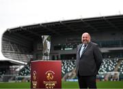 14 October 2021; IFA President Conrad Kirkwood during the Unite the Union Champions Cup Launch at The National Football Stadium in Windsor Park, Belfast. Photo by David Fitzgerald/Sportsfile