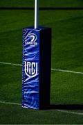 15 October 2021; A goalpost protector pad during the Leinster rugby captain's run at RDS Arena in Dublin. Photo by Piaras Ó Mídheach/Sportsfile