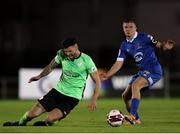 15 October 2021; Adam Foley of Finn Harps in action against Niall O'Keeffe of Waterford during the SSE Airtricity League Premier Division match between Waterford and Finn Harps at the RSC in Waterford. Photo by Michael P Ryan/Sportsfile