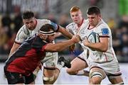 15 October 2021; Nick Timoney of Ulster in action against Carlu Sadie of Emirates Lions during the United Rugby Championship match between Ulster and Emirates Lions at Kingspan Stadium in Belfast. Photo by Ramsey Cardy/Sportsfile