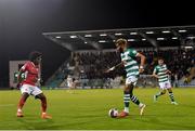 15 October 2021; Barry Cotter of Shamrock Rovers in action against Walter Figueira of Sligo Rovers during the SSE Airtricity League Premier Division match between Shamrock Rovers and Sligo Rovers at Tallaght Stadium in Dublin. Photo by Seb Daly/Sportsfile