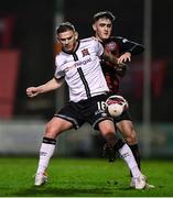 15 October 2021; Sean Murray of Dundalk in action against Dawson Devoy of Bohemians during the SSE Airtricity League Premier Division match between Bohemians and Dundalk at Dalymount Park in Dublin. Photo by Ben McShane/Sportsfile