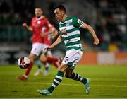 15 October 2021; Aaron Greene of Shamrock Rovers scores his side's second goal during the SSE Airtricity League Premier Division match between Shamrock Rovers and Sligo Rovers at Tallaght Stadium in Dublin. Photo by Seb Daly/Sportsfile