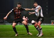 15 October 2021; Sean Murray of Dundalk in action against Promise Omochere of Bohemians during the SSE Airtricity League Premier Division match between Bohemians and Dundalk at Dalymount Park in Dublin. Photo by Ben McShane/Sportsfile