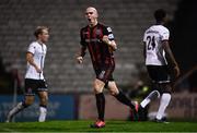 15 October 2021; Georgie Kelly of Bohemians celebrates after scoring his side's first goal, a penalty, during the SSE Airtricity League Premier Division match between Bohemians and Dundalk at Dalymount Park in Dublin. Photo by Ben McShane/Sportsfile