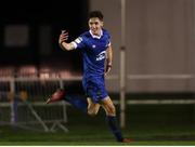 15 October 2021; John Martin of Waterford celebrates after scoring his side's third goal during the SSE Airtricity League Premier Division match between Waterford and Finn Harps at the RSC in Waterford. Photo by Michael P Ryan/Sportsfile