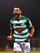 15 October 2021; Roberto Lopes of Shamrock Rovers celebrates after his side's victory over Sligo Rovers in their SSE Airtricity League Premier Division match at Tallaght Stadium in Dublin. Photo by Seb Daly/Sportsfile