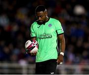 15 October 2021; Babatunde Owolabi of Finn Harps during the SSE Airtricity League Premier Division match between Waterford and Finn Harps at the RSC in Waterford. Photo by Michael P Ryan/Sportsfile