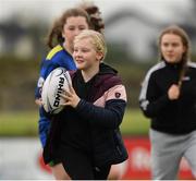 16 October 2021; Participants in action during the Girls Give it a Try session at Carlow RFC in Carlow. Photo by Matt Browne/Sportsfile