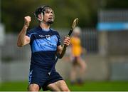 16 October 2021; Danny Sutcliffe of St Judes celebrates scoring a late point during the Go Ahead Dublin County Senior Club Hurling Championship quarter-final match between Na Fianna and St Jude's at Parnell Park in Dublin. Photo by Eóin Noonan/Sportsfile