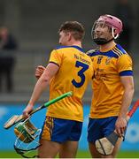 16 October 2021; Colin Currie of Na Fianna, right, with team-mate Kevin Burke after the Go Ahead Dublin County Senior Club Hurling Championship quarter-final match between Na Fianna and St Jude's at Parnell Park in Dublin. Photo by Eóin Noonan/Sportsfile