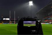 16 October 2021; A general view of a TV camera monitor before the United Rugby Championship match between Munster and Connacht at Thomond Park in Limerick. Photo by Piaras Ó Mídheach/Sportsfile