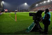 16 October 2021; A general view of TV Camera operator before the United Rugby Championship match between Munster and Connacht at Thomond Park in Limerick. Photo by Piaras Ó Mídheach/Sportsfile