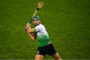 16 October 2021; Christopher Crummey of Lucan Sarsfields during the Go Ahead Dublin County Senior Club Hurling Championship quarter-final match between Craobh Chiaráin and Lucan Sarsfields at Parnell Park in Dublin. Photo by Eóin Noonan/Sportsfile
