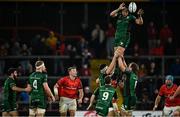 16 October 2021; Ultane Dillane of Connacht wins possession in the lineout during the United Rugby Championship match between Munster and Connacht at Thomond Park in Limerick. Photo by Piaras Ó Mídheach/Sportsfile