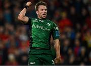 16 October 2021; Jack Carty of Connacht celebrates scoring his side's second try during the United Rugby Championship match between Munster and Connacht at Thomond Park in Limerick. Photo by Piaras Ó Mídheach/Sportsfile