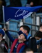 16 October 2021; a young Leinster supporter before the United Rugby Championship match between Leinster and Scarlets at the RDS Arena in Dublin. Photo by Harry Murphy/Sportsfile