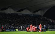 16 October 2021; A general view of a scrum during the United Rugby Championship match between Leinster and Scarlets at the RDS Arena in Dublin. Photo by Seb Daly/Sportsfile
