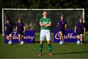 18 October 2021; Cadbury have been announced as an Official Partner of the Republic of Ireland Women’s National Football Team. To mark the launch, captain Katie McCabe is pictured with players, from left, Evie Bohan, Abby Croke Radley, Jadine McDonnell and Chloe Croke Radley visiting her old club, Raheny United FC whose senior women’s side will be the first of many grassroots women’s teams around Ireland to receive funding from Cadbury in a bid to boost participation among women. Photo by Stephen McCarthy/Sportsfile