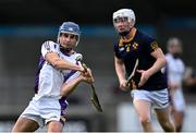 17 October 2021; Lorcan McMullan of Kilmacud Crokes in action against Tom Cullen of St Oliver Plunkett Eoghan Ruadh during the Go Ahead Dublin County Senior Club Hurling Championship Quarter-Final match between Kilmacud Crokes and St Oliver Plunkett's Eoghan Rua at Parnell Park in Dublin. Photo by Piaras Ó Mídheach/Sportsfile