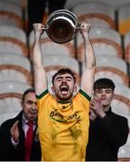 17 October 2021; Ballinamore captain Dean McGovern lifts the cup after the Leitrim County Senior Club Football Championship Final match between Mohill and Ballinamore at Páirc Seán Mac Diarmada in Carrick-On-Shannon, Leitrim. Photo by David Fitzgerald/Sportsfile