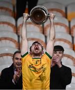 17 October 2021; Ballinamore captain Dean McGovern lifts the cup after the Leitrim County Senior Club Football Championship Final match between Mohill and Ballinamore at Páirc Seán Mac Diarmada in Carrick-On-Shannon, Leitrim. Photo by David Fitzgerald/Sportsfile