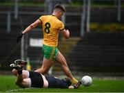 17 October 2021; Shane Moran of Ballinamore has a shot on goal during the Leitrim County Senior Club Football Championship Final match between Mohill and Ballinamore at Páirc Seán Mac Diarmada in Carrick-On-Shannon, Leitrim. Photo by David Fitzgerald/Sportsfile