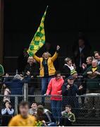 17 October 2021; Ballinamore supporters celebrate their side's first goal during the Leitrim County Senior Club Football Championship Final match between Mohill and Ballinamore at Páirc Seán Mac Diarmada in Carrick-On-Shannon, Leitrim. Photo by David Fitzgerald/Sportsfile