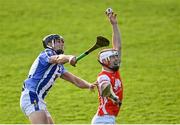17 October 2021; Con O'Callaghan of Cuala is tackled by Luke Corcorcan of Ballyboden St Enda's during the Go Ahead Dublin County Senior Club Hurling Championship Quarter-Final match between Ballyboden St Enda's and Cuala at Parnell Park in Dublin. Photo by Piaras Ó Mídheach/Sportsfile